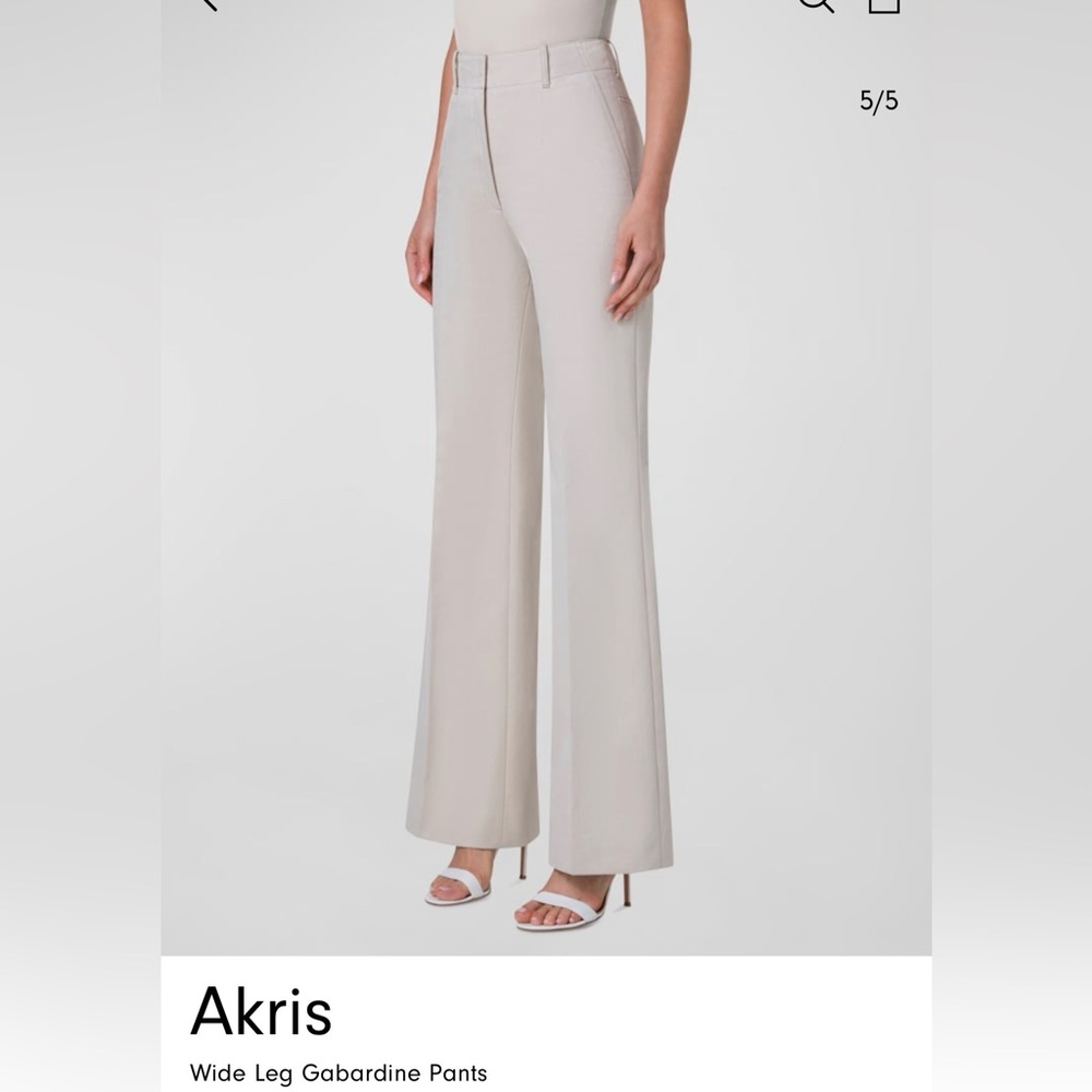 AKRIS Cream Wide-Leg Pants, Size 2